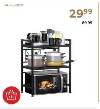 Shopper+ 3-Tier Heavy Duty Adjustable Extendable Microwave Oven Rack With 3 Hooks - STORA offer