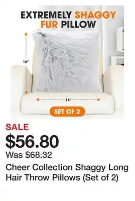 Bed Bath & Beyond Cheer Collection Shaggy Long Hair Throw Pillows (Set of 2) offer
