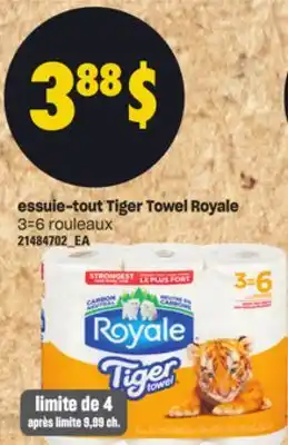 Provigo ESSUIE-TOUT TIGER TOWEL ROYALE, 3=6 rouleaux offer