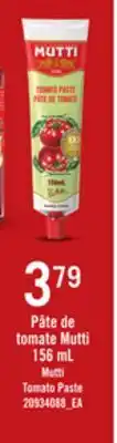 Provigo PÂTE DE TOMATE MUTTI, 156 mL offer