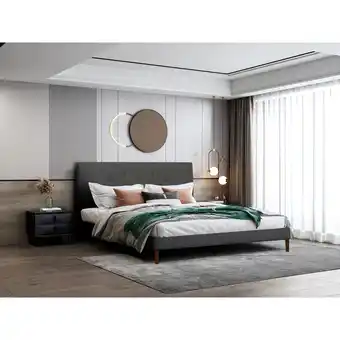 Best Buy Shana Contemporary Platform Bed - Queen - Dark Grey offer