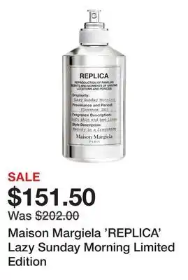 Sephora Maison Margiela 'REPLICA' Lazy Sunday Morning Limited Edition offer
