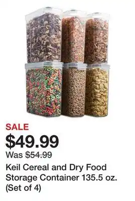 Wayfair Keil Cereal and Dry Food Storage Container 135.5 oz. (Set of 4) offer
