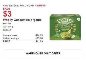 Costco Wholly Guacamole organic minis offer