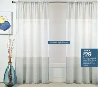 Giant Tiger Back tab and rod pocket faux linen mesh curtains ASSORTED, 54" X 84" offer