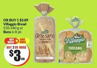 FreshCo Villaggio Bread 510-540g or Buns 6-8 pk offer