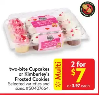 Walmart two-bite Cupcakes or Kimberley's Frosted Cookies offer