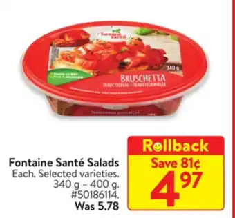 Walmart Fontaine Sante Salads offer
