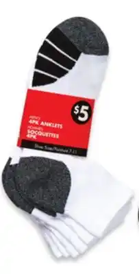 Walmart Men's Athletic Works Socks 4-Pack offer