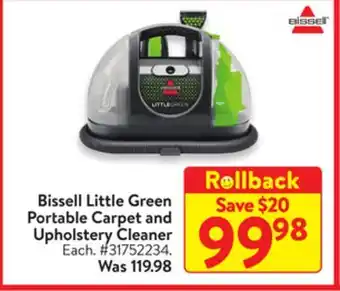Walmart Bissell Little Green Portable Carpet and Upholstery Cleaner offer