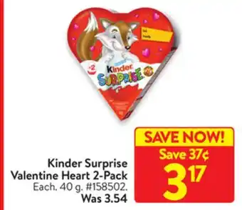 Walmart Kinder Surprise Valentine Heart 2-Pack offer