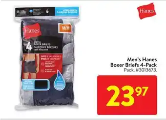 Walmart Men's Hanes Boxer Briefs 4-Pack offer