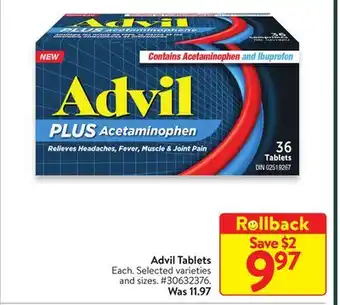 Walmart Advil Tablets offer