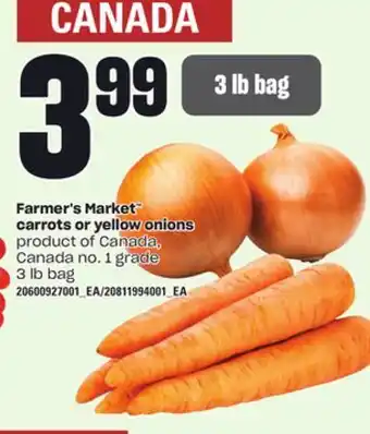 Loblaws FARMER'S MARKET CARROTS OR YELLOW ONIONS, 3 lb bag offer