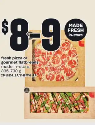 Loblaws FRESH PIZZA OR GOURMET FLATBREADS, 335-730 g offer