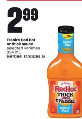 Loblaws FRANK'S RED HOT OR THICK SAUCE, 354 mL offer