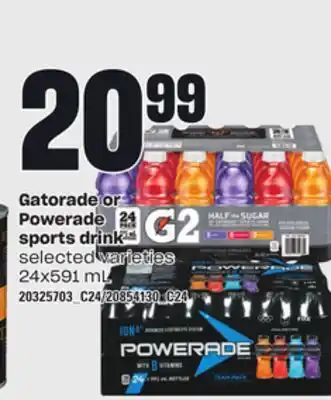 Loblaws GATORADE OR POWERADE SPORTS DRINK, 24x591 mL offer