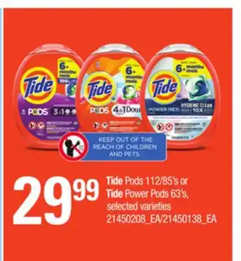 Loblaws TIDE PODS, 112/85'S OR TIDE POWER PODS, 63'S offer