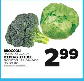 Real Canadian Superstore BROCCOLI OR ICEBERG LETTUCE offer