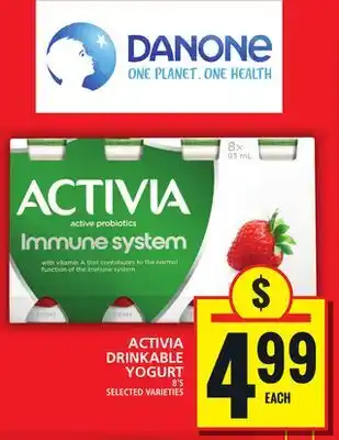 Food Basics ACTIVIA DRINKABLE YOGURT offer
