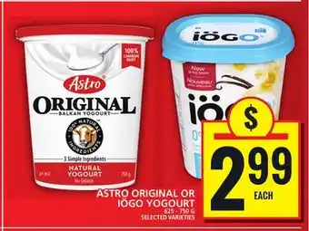 Food Basics ASTRO ORIGINAL OR IÖGO YOGOURT offer