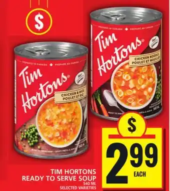Food Basics TIM HORTONS READY TO SERVE SOUP offer