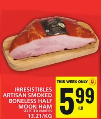 Food Basics IRRESISTIBLES ARTISAN SMOKED BONELESS HALF MOON HAM offer