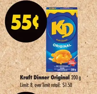 No Frills KRAFT DINNER ORIGINAL, 200 G offer