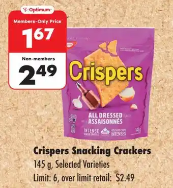 No Frills CRISPERS SNACKING CRACKERS, 145 G offer