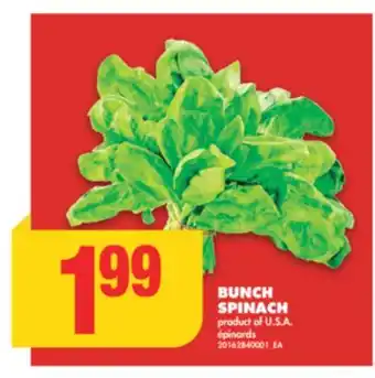 No Frills BUNCH SPINACH offer