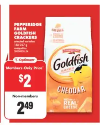 No Frills PEPPERIDGE FARM GOLDFISH CRACKERS, 156-227 g offer