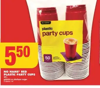 No Frills NO NAME RED PLASTIC PARTY CUPS, 50's offer