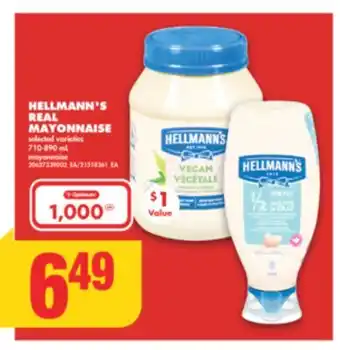 No Frills HELLMANN'S REAL MAYONNAISE, 710-890 mL offer