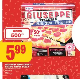 No Frills GIUSEPPE THIN CRUST or RISING CRUST PIZZA, 439-785 g offer