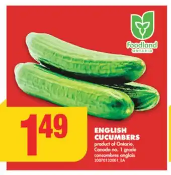 No Frills ENGLISH CUCUMBERS offer