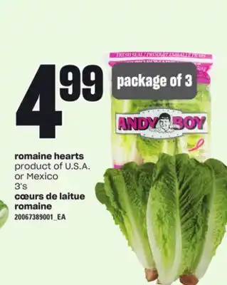 Independent Grocer ROMAINE HEARTS, 3's offer