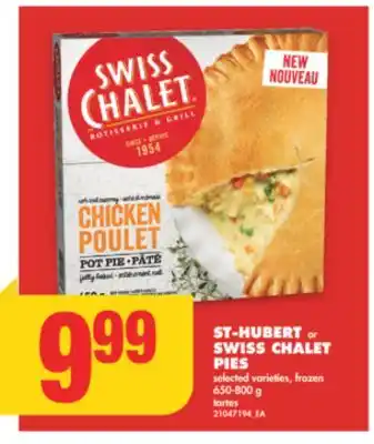 No Frills ST-HUBERT OR SWISS CHALET PIES, 650-800 G offer