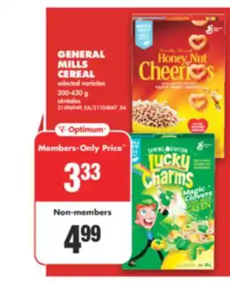 No Frills GENERAL MILLS CEREAL, 300-430 g offer