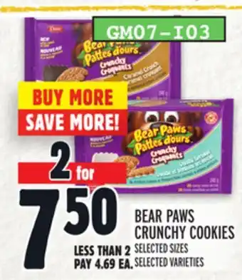 Metro BEAR PAWS CRUNCHY COOKIES offer