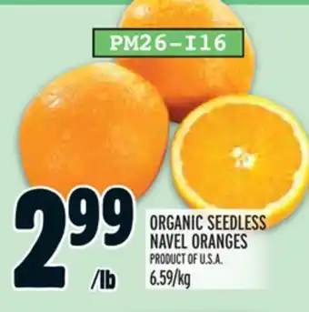 Metro ORGANIC SEEDLESS NAVEL ORANGES offer