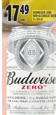 Metro BUDWEISER ZERO NON-ALCOHOLIC BEER offer