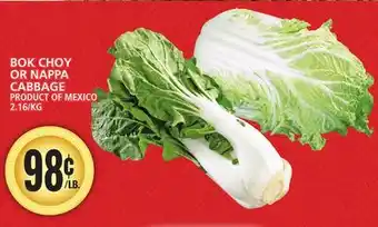 Food Basics BOK CHOY OR NAPPA CABBAGE offer