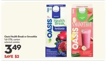 Longo's Oasis Health Break or Smoothie offer