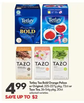 Longo's Tetley Tea Bold Orange Pekoe or Original offer