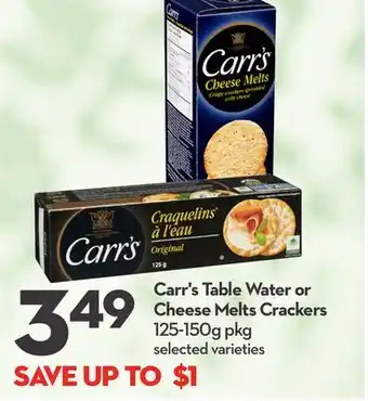 Longo's Carr's Table Water or Cheese Melts Crackers offer