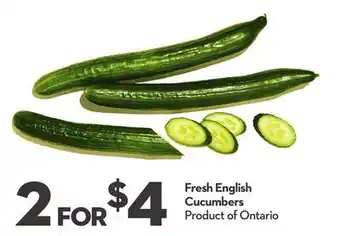 Longo's Fresh English Cucumbers offer