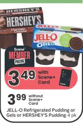 Sobeys JELL-O Refrigerated Pudding or Gels or HERSHEY'S Pudding offer