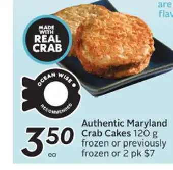 Sobeys Authentic Maryland Crab Cakes offer