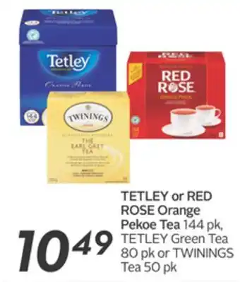 Sobeys TETLEY or RED ROSE Orange Pekoe Tea offer
