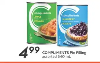 Sobeys COMPLIMENTS Pie Filling offer